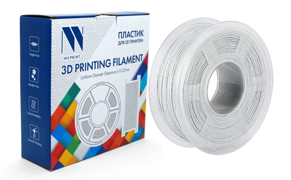 Филамент NVPRINT PLA мраморный для 3D печати, диаметр 1.75мм, длина 330 метров, масса 1 кг.