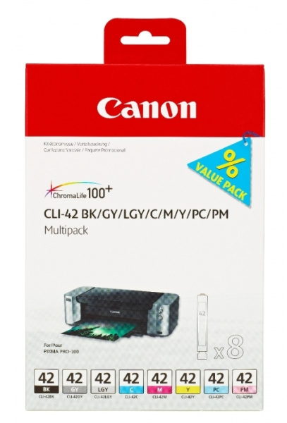 Набор картриджей Canon CLI-42 BK/GY/LGY/C/M/Y/PC/PM (арт. 6384B010)