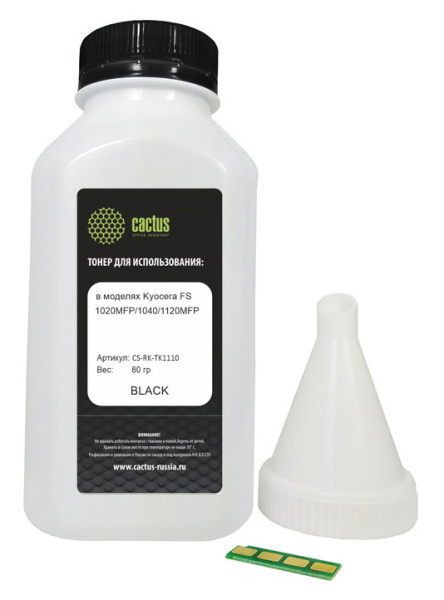Тонер Cactus черный (флакон 80 г.) (арт. CS-RK-TK1110)