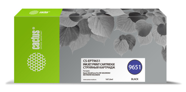 Струйный картридж Cactus черный (187 мл.) (арт. CS-EPT9651)
