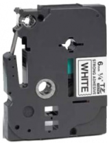 Наклейка ламинированная Brother (6 мм, черный на белом) (арт. TZS211)