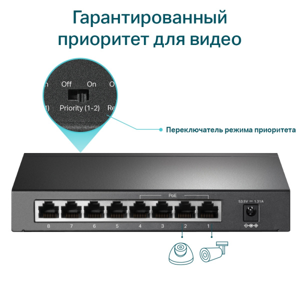 Коммутатор TP-Link TL-SF1008P (арт. TL-SF1008P)