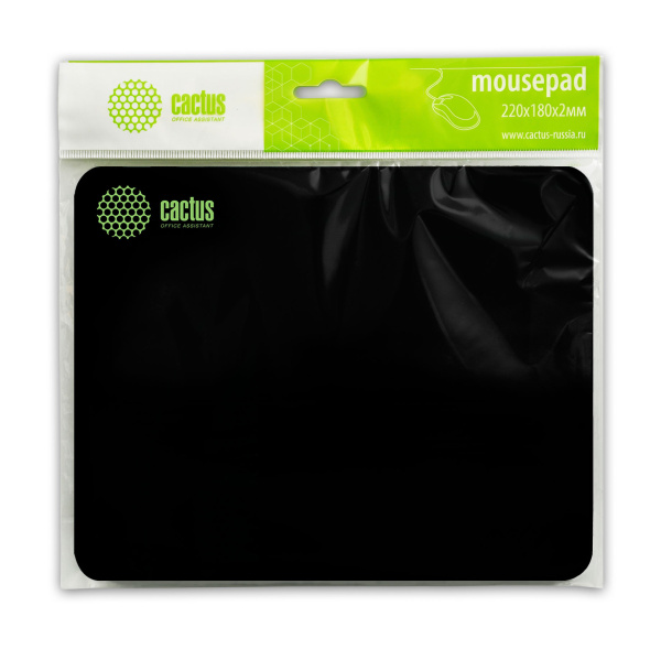 Коврик для мыши Cactus микро, черный, 220x180x2мм (арт. CS-MP-P01XS)