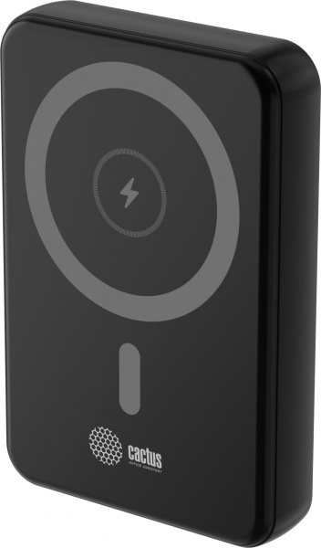 Мобильный аккумулятор Cactus (10000mAh, 22.5W, 4.5A, USB-C, беспроводная зарядка, черный) (арт. CS-PBFSUA-10000)