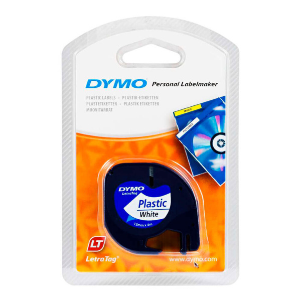 Лента DYMO пластиковая белая для LT-100H (12 мм x 4 м) (арт. S0721660)