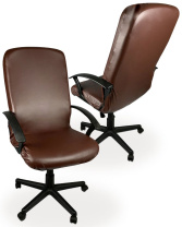 Чехол на компьютерное кресло ГЕЛЕОС 535Л (размер L, кожа, темно-коричневый) (арт. ГЧ00535Л)