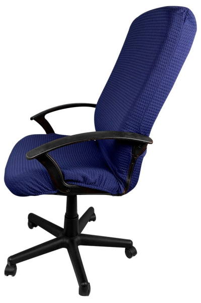 Чехол на компьютерное кресло ГЕЛЕОС 429Л (размер L, волна, тёмно-синий) (арт. ГЧ00429Л)