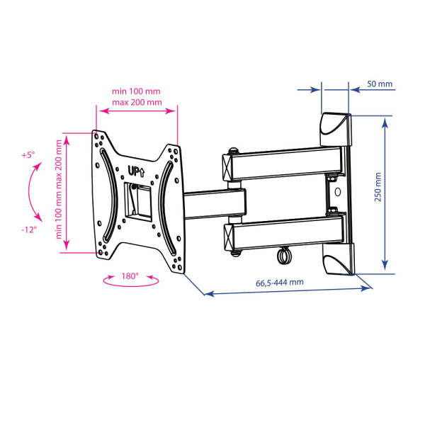 Кронштейн Kromax DIX-22 (чёрный) (арт. 28013)