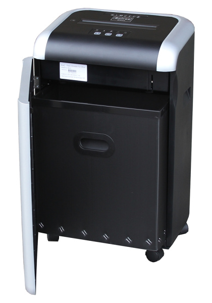 Уничтожитель документов Bulros B6HC, 0,8×2 мм, черный/серебро дверь, контур (арт. SH-D-BSC-B6HC-026-___-06)