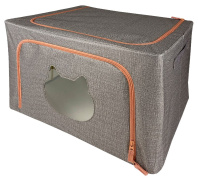 Кофр ГЕЛЕОС Оксфорд (серый, Кот, 60х42х40) (арт. К100-КОТ-СР)