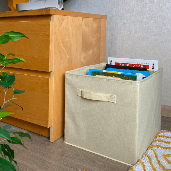 КОРОБ-кубик для хранения ГЕЛЕОС КУБ 33-4 (30х30х30 см) бежевый (арт. КУБ33-4)
