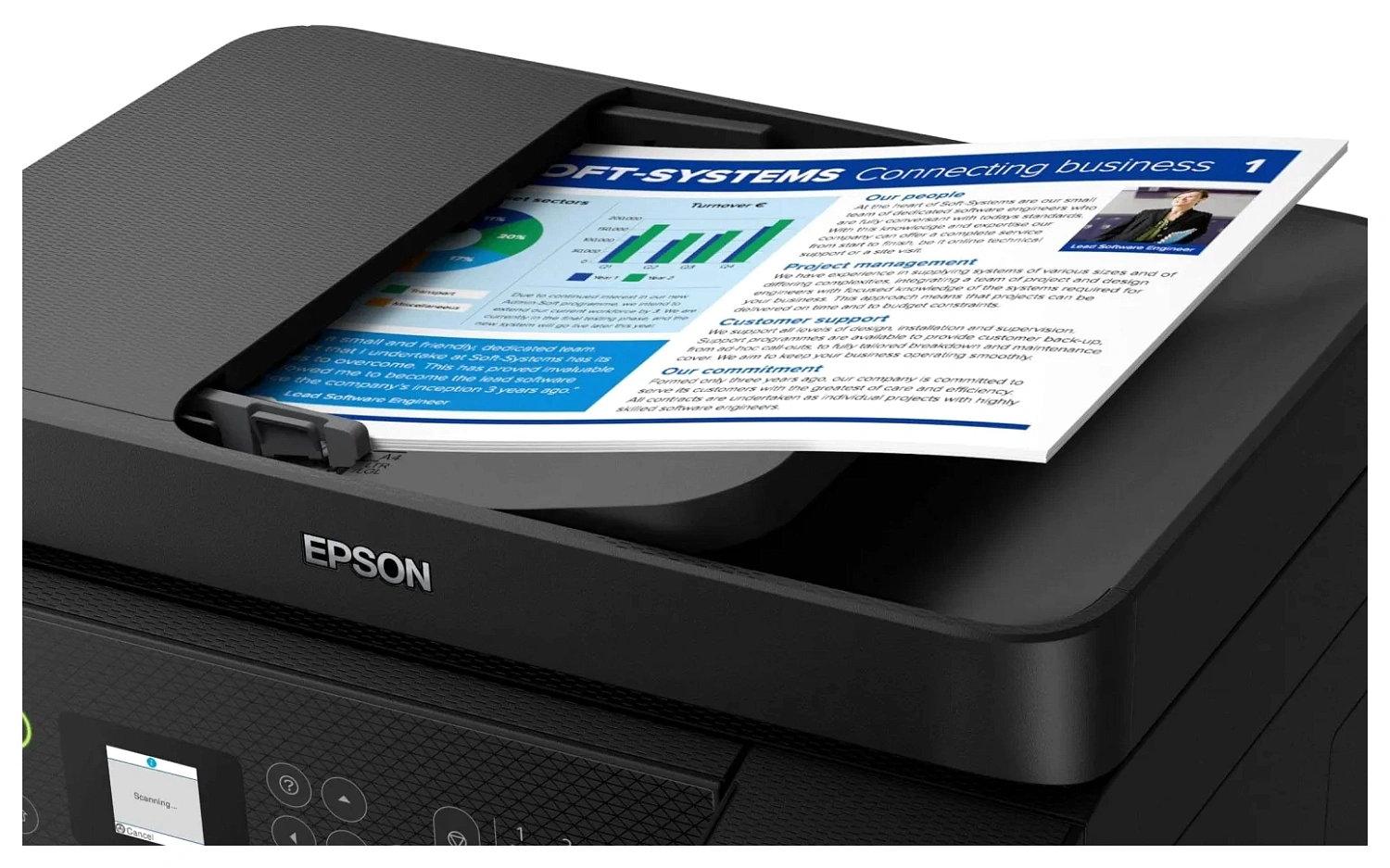 МФУ струйное цветное Epson EcoTank L5290 (Принтер / Копир / Сканер / Факс, A4) (арт. C11CJ65405)