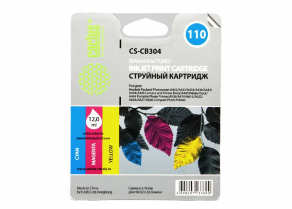 Картридж Cactus Картридж струйный CS-CB304 №110 многоцветный (9мл) (арт. CS-CB304)
