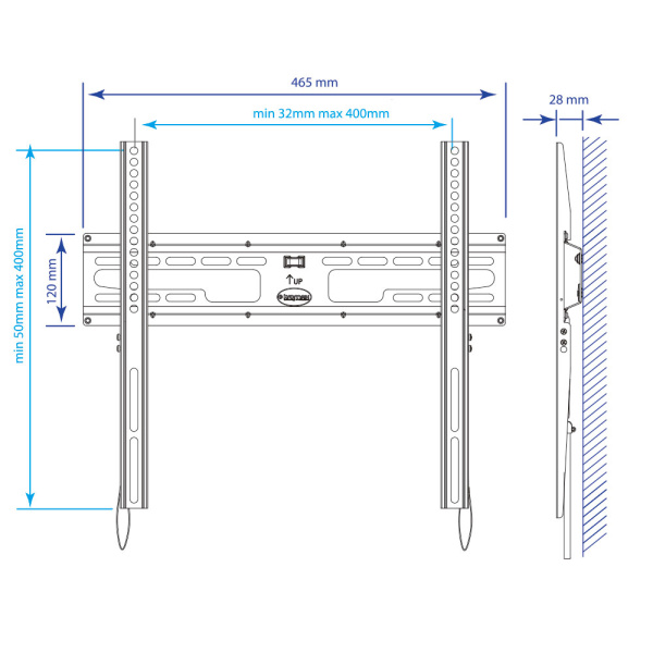 Кронштейн Kromax FLAT-3 (чёрный) (арт. 26009)
