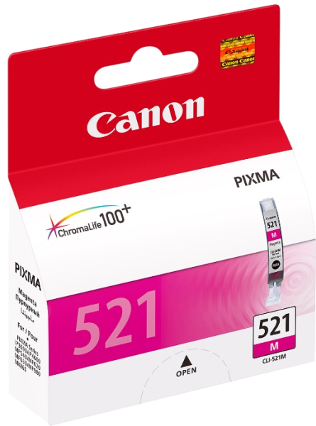 Оригинальный картридж Canon CLI-521 M (пурпурный, 9 мл.) (арт. 2935B004)