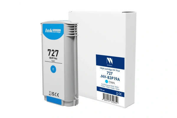 Струйный картридж NV Print 727 (NV-B3P19A) Cyan для HP DesignJet T920/T930/T1500/T1530/T2500/T2530 (