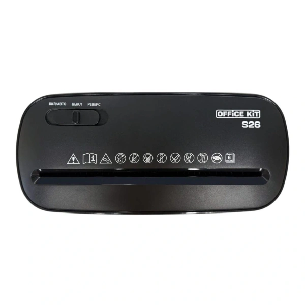 Шредер Office Kit S26, P-2, 5,8, 6 листов, 9 л., черный (арт. OK5800S026)
