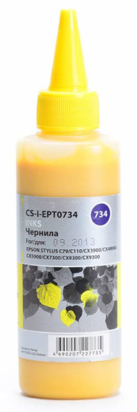 Чернила Cactus желтый 100мл для Epson (арт. CS-I-EPT0734)