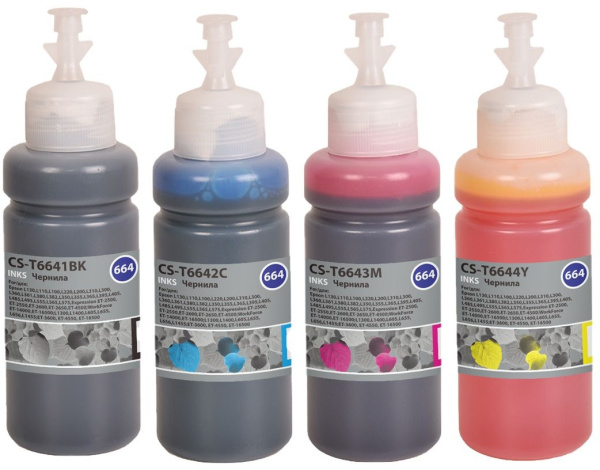 Чернила Cactus (многоцветный, 4 x 70 мл.) (арт. CS-T664SET)