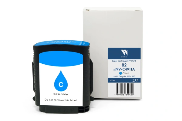 Струйный картридж NV Print 82 (NV- C4911A) Cyan для HP DesignJet 500/800 (69 мл)