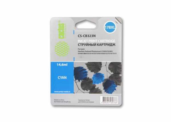 Картридж Cactus Картридж струйный CS-CB323N №178XL синий (14.6мл) (арт. CS-CB323N)
