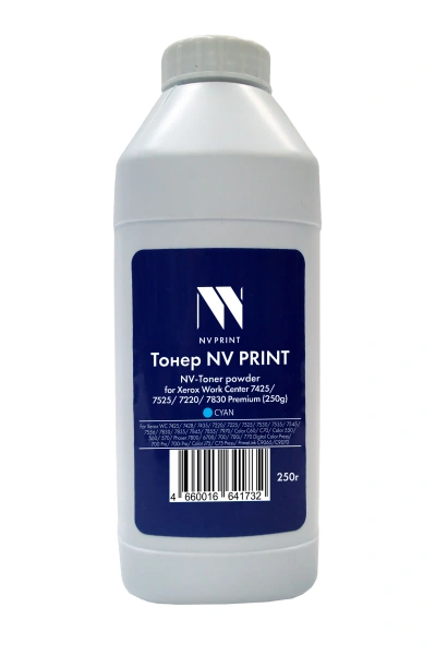 Тонер + девелопер NV PRINT для Xerox WorkCenter 7425, 7525, 7220, 7830 Premium (250г) Cyan