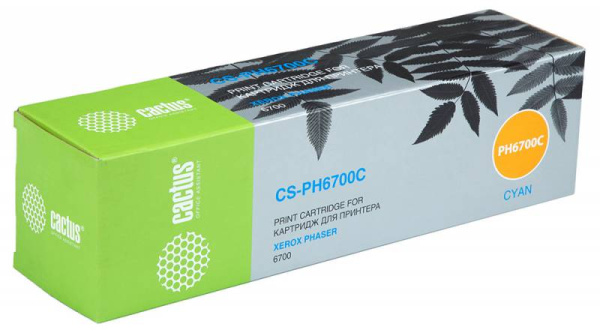 Картридж Cactus Тонер Картридж CS-PH6700C 106R01523 голубой для Xerox (12000стр.) (арт. CS-PH6700C)