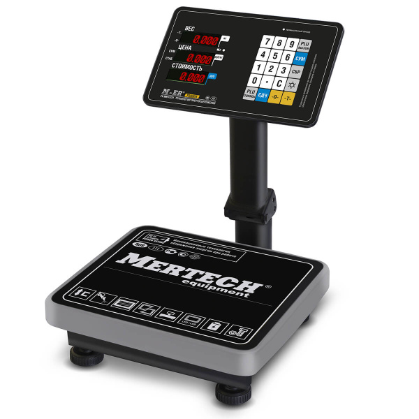 Торговые напольные весы Mertech M-ER 333 ACPU-60.20 с расч. стоимости LED (арт. 3166)