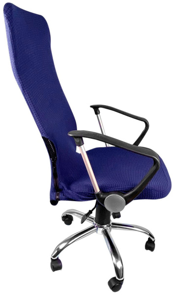 Чехол на компьютерное кресло ГЕЛЕОС 323М (размер М, кубик, тёмно-синий) (арт. ГЧ00323М)