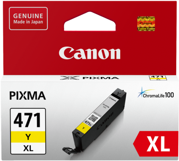 Оригинальный картридж Canon CLI-471XL Y (жёлтый, увеличенной ёмкости 11 мл.) (арт. 0349C001)