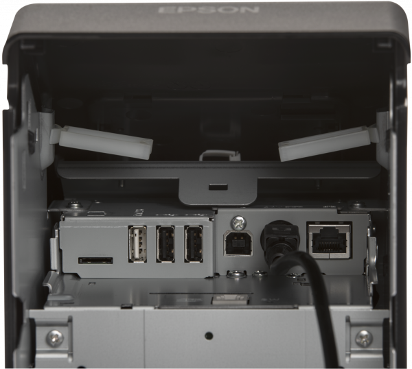 Чековый принтер Epson TM-m30II-S (011A0): USB + Ethernet + NES + Lightning + SD, White, PS, UK (арт. C31CH63011A0)