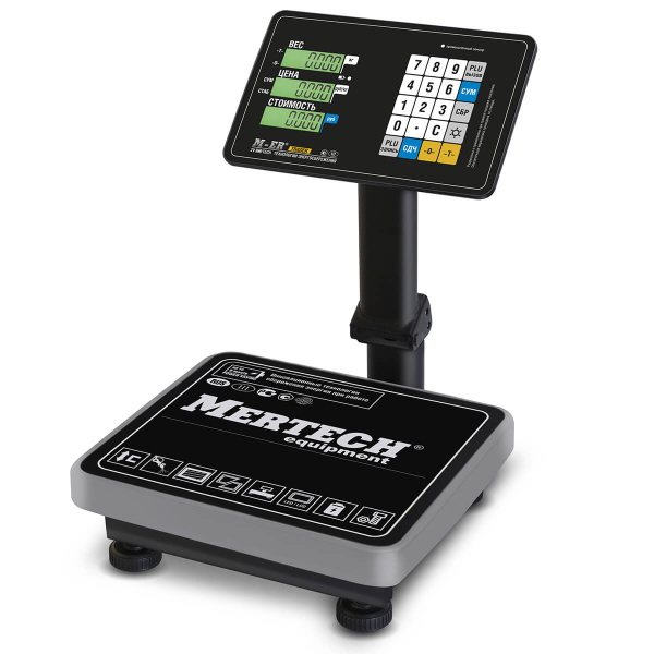 Торговые напольные весы Mertech M-ER 333 ACPU-60.20 с расч. стоимости LCD (арт. 3167)