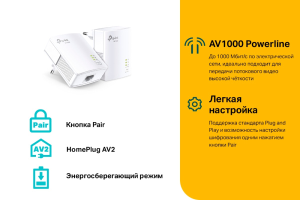 Комплект гигабитных адаптеров TP-Link TL-PA7017 KIT (арт. TL-PA7017 KIT)