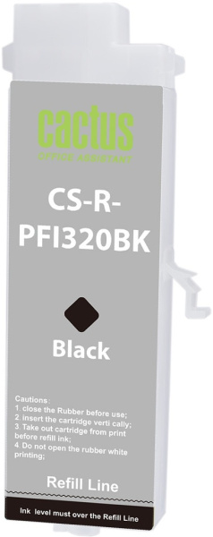 Перезаправляемый картридж Cactus (черный, 260 мл.) (арт. CS-R-PFI320BK)