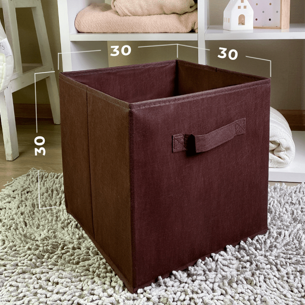 КОРОБ-кубик для хранения ГЕЛЕОС КУБ 33-8 (30х30х30 см) коричневый (арт. КУБ33-8)