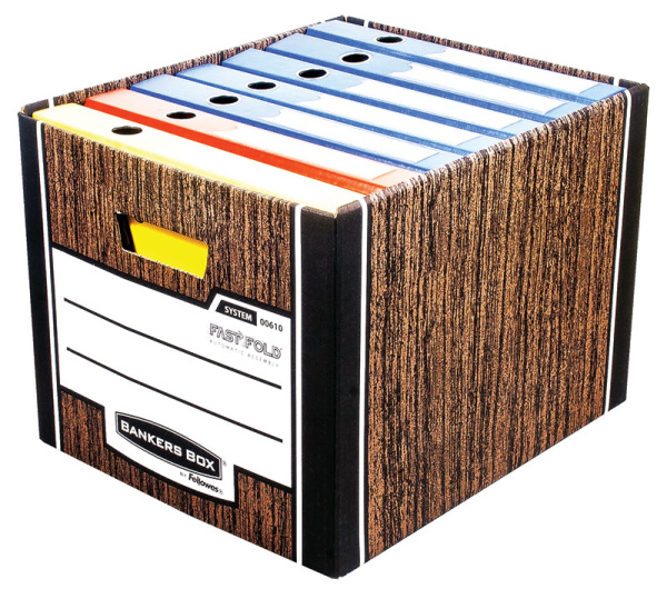 Архивный короб Fellowes Bankers Box Woodgrain сборка FastFold™, 325 x 285 x 385 мм (арт. FS-00610)