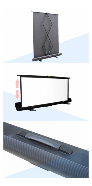 Экран для проектора SOK Cinema 16:9 напольный, переносной, ручной, 163x92см, черный (арт. SCPSF-163x92)