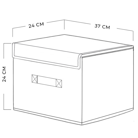 КОРОБ с крышкой для хранения ГЕЛЕОС Линен-24 (24х37х24 см) зеленый (арт. ЛИНЕН-24-ЗЛ)