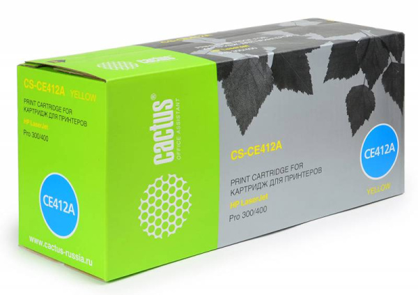 Картридж Cactus желтый (2600стр.) для HP (арт. CS-CE412A)