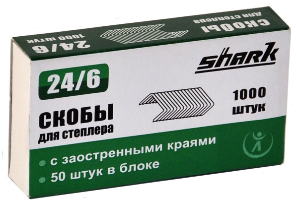 Скобы для степлера Реалист для Shark 24/6 (1000 шт.) (арт. 5755)