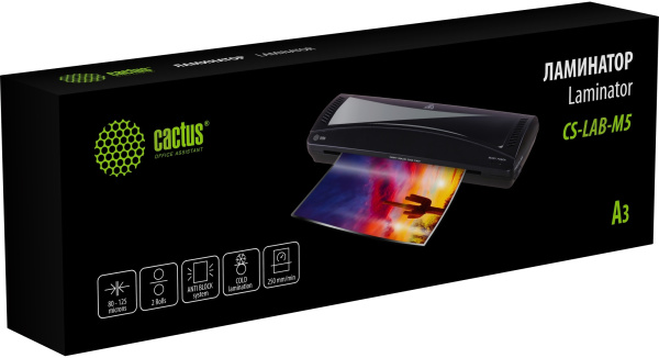 Ламинатор Cactus A3 (80-125мкм), 25см/мин, 2 вал. (арт. CS-LAB-M5)