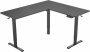 Стол для компьютера Cactus угловой подъёмный, столешница МДФ, черный, 140х72х60 см (арт. CS-EDXL-BBK)