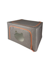 Кофр ГЕЛЕОС Оксфорд (серый, Кот, 50х40х33) (арт. К66-КОТ-СР)