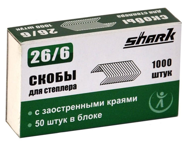 Скобы для степлера Реалист для Shark 26/6 (1000 шт.) (арт. 5753)