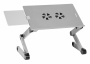 Стол для ноутбука Cactus серебристый, 27x42см (арт. CS-LS-T8-C)