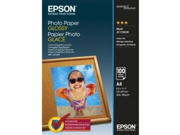 Фотобумага Epson Photo Paper Glossy 200 гр/м2, A4 (100 листов) (арт. C13S042540)