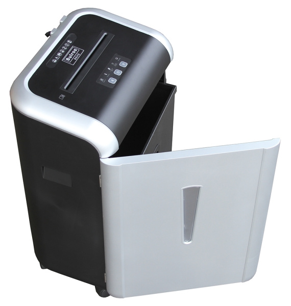 Уничтожитель документов Bulros B6HS, 0,8×1 мм, черный/серебро дверь, контур (арт. SH-D-BSC-B6HS-026-___-06)