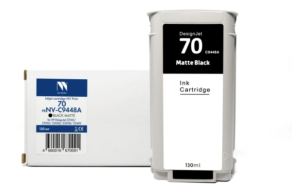 Струйный картридж NVP 70 (NV-C9448A) Black Matte для HP DesignJet Z2100/Z3100/Z3200 (130 мл)
