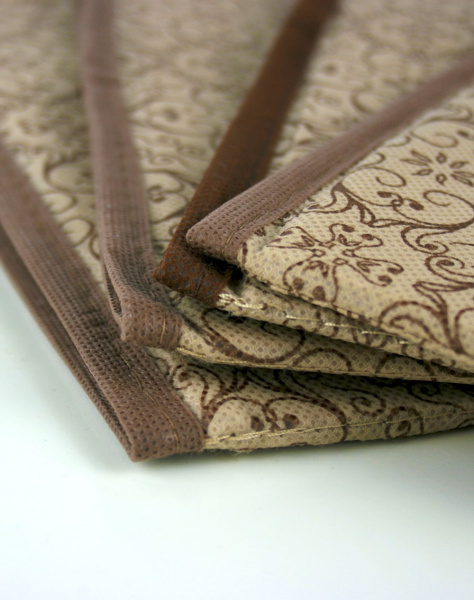 Набор коробов ГЕЛЕОС для хранения вещей, «Миндаль» / Бежевый, 26х26х8 / 20х16х8 / 20х16х8 / 26х14, 4 шт (арт. МНД_22)