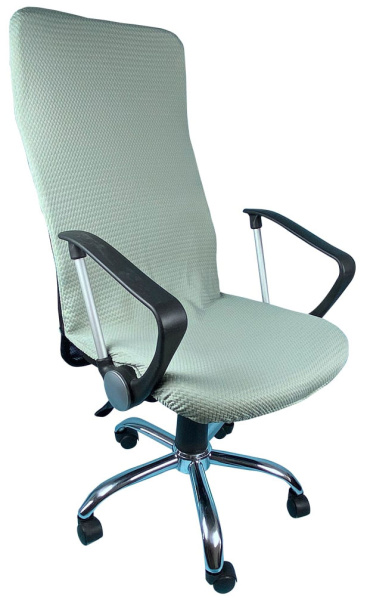 Чехол на компьютерное кресло ГЕЛЕОС 428М (размер М, волна, зеленый чай) (арт. ГЧ00428М)